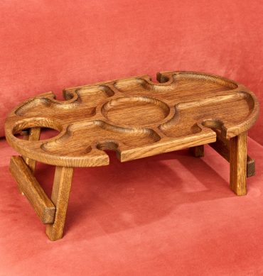 Столик винный деревянный складной поднос